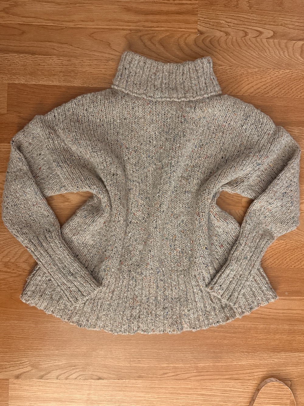 J.CREW Donegal Chunky-Knit Turtleneck Wool Sweater Raglan Speckled Size S